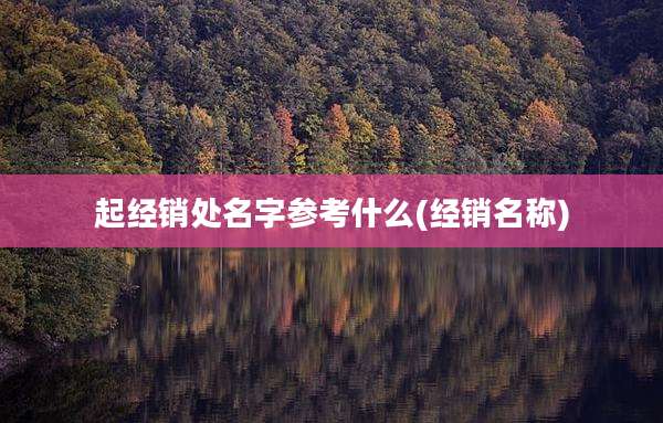 起经销处名字参考什么(经销名称)