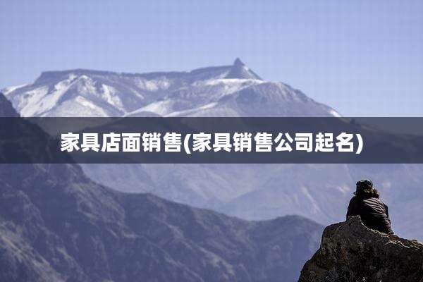 家具店面销售(家具销售公司起名)