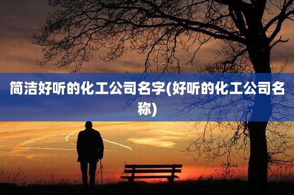 简洁好听的化工公司名字(好听的化工公司名称)