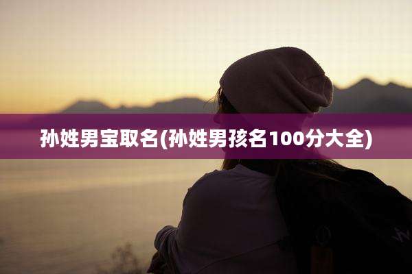 孙姓男宝取名(孙姓男孩名100分大全)