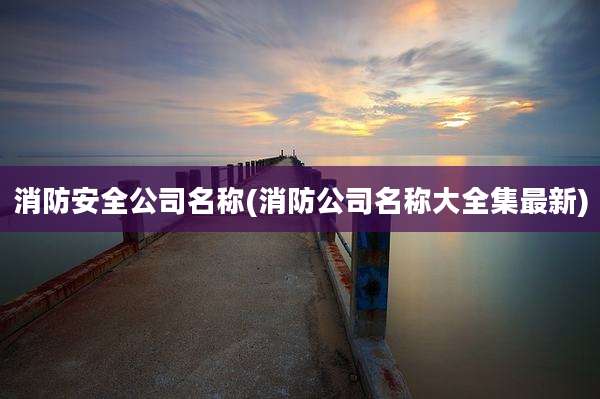 消防安全公司名称(消防公司名称大全集最新)