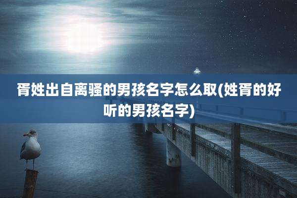 胥姓出自离骚的男孩名字怎么取(姓胥的好听的男孩名字)
