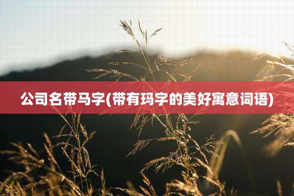 公司名带马字(带有玛字的美好寓意词语)