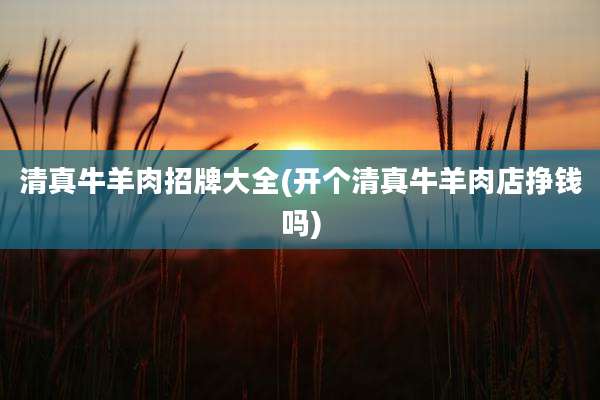 清真牛羊肉招牌大全(开个清真牛羊肉店挣钱吗)