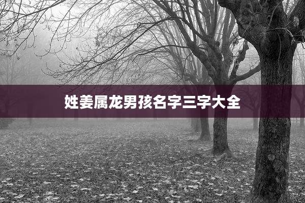 姓姜属龙男孩名字三字大全