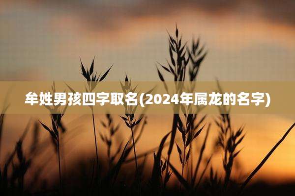 牟姓男孩四字取名(2024年属龙的名字)