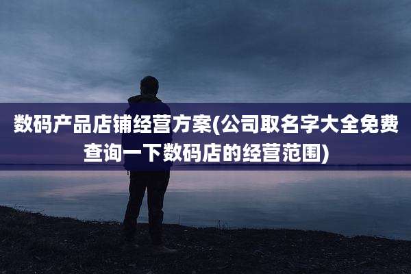 数码产品店铺经营方案(公司取名字大全免费查询一下数码店的经营范围)
