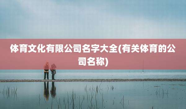 体育文化有限公司名字大全(有关体育的公司名称)