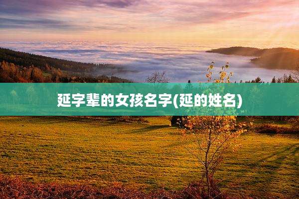 延字辈的女孩名字(延的姓名)