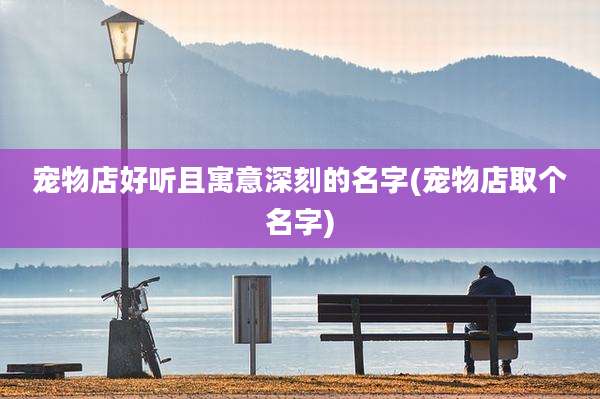 宠物店好听且寓意深刻的名字(宠物店取个名字)
