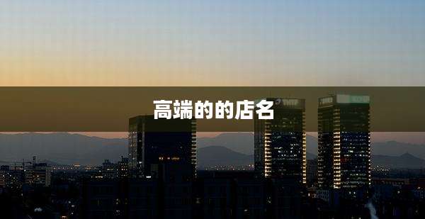 高端的的店名