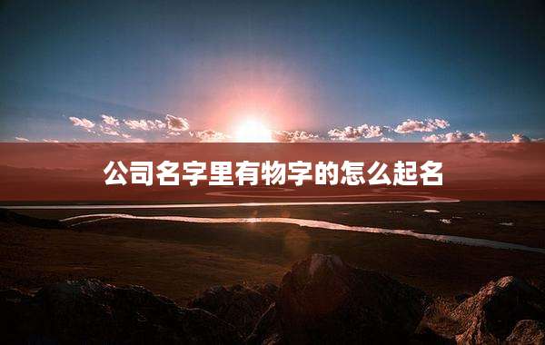 公司名字里有物字的怎么起名