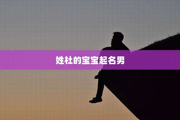 姓杜的宝宝起名男