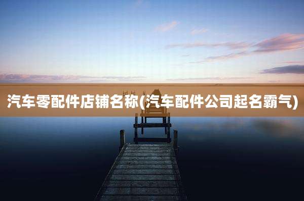 汽车零配件店铺名称(汽车配件公司起名霸气)