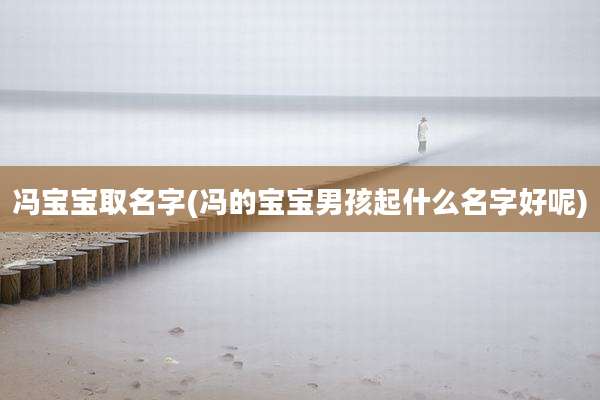 冯宝宝取名字(冯的宝宝男孩起什么名字好呢)