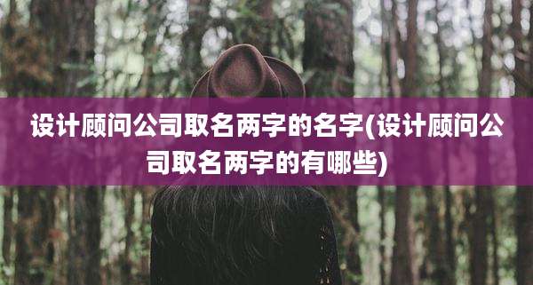 设计顾问公司取名两字的名字(设计顾问公司取名两字的有哪些)
