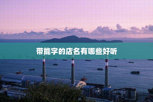 带能字的店名有哪些好听