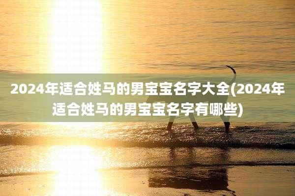 2024年适合姓马的男宝宝名字大全(2024年适合姓马的男宝宝名字有哪些)