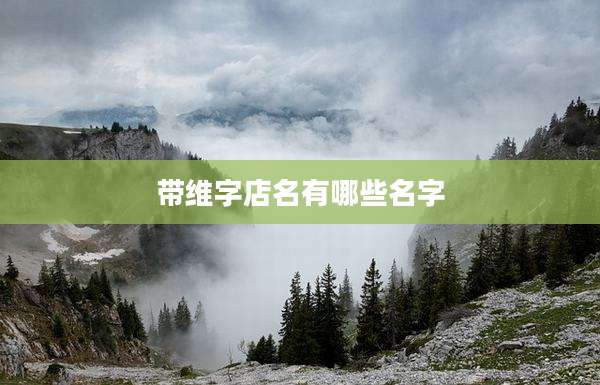 带维字店名有哪些名字