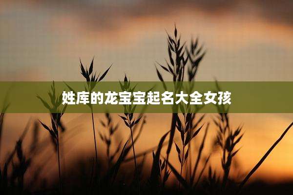 姓库的龙宝宝起名大全女孩
