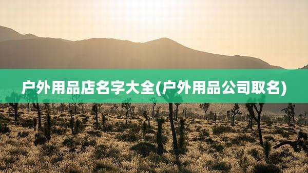 户外用品店名字大全(户外用品公司取名)