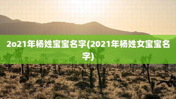 2o21年杨姓宝宝名字(2021年杨姓女宝宝名字)