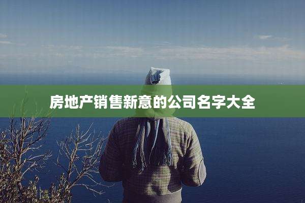 房地产销售新意的公司名字大全