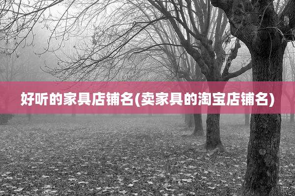 好听的家具店铺名(卖家具的淘宝店铺名)