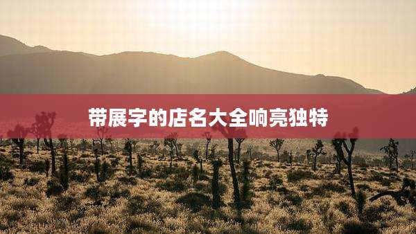带展字的店名大全响亮独特