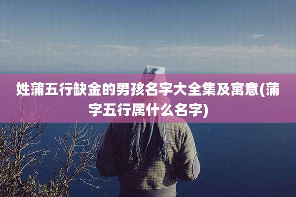 姓蒲五行缺金的男孩名字大全集及寓意(蒲字五行属什么名字)