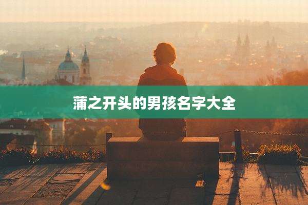 蒲之开头的男孩名字大全