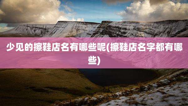少见的擦鞋店名有哪些呢(擦鞋店名字都有哪些)