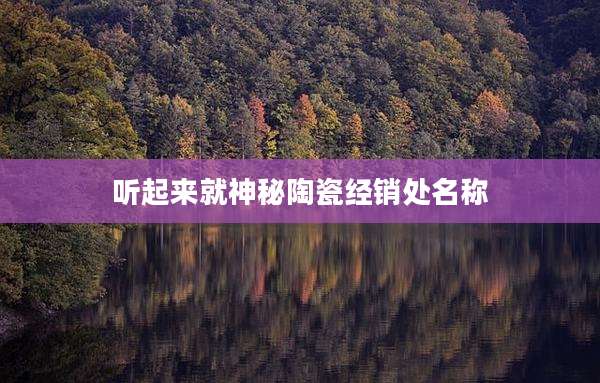 听起来就神秘陶瓷经销处名称