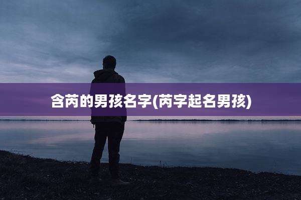 含芮的男孩名字(芮字起名男孩)