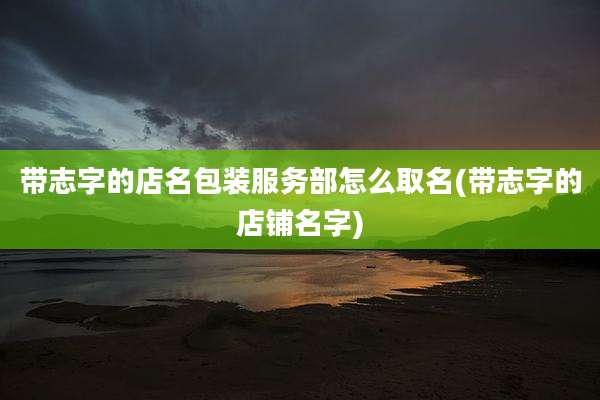 带志字的店名包装服务部怎么取名(带志字的店铺名字)