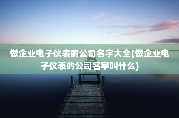 做企业电子仪表的公司名字大全(做企业电子仪表的公司名字叫什么)