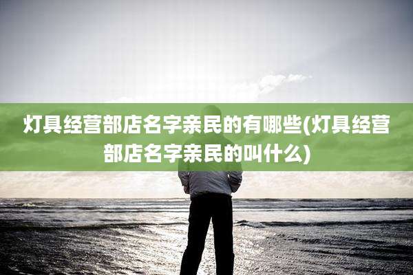 灯具经营部店名字亲民的有哪些(灯具经营部店名字亲民的叫什么)