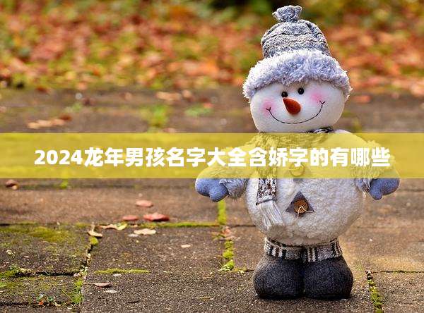 2024龙年男孩名字大全含娇字的有哪些