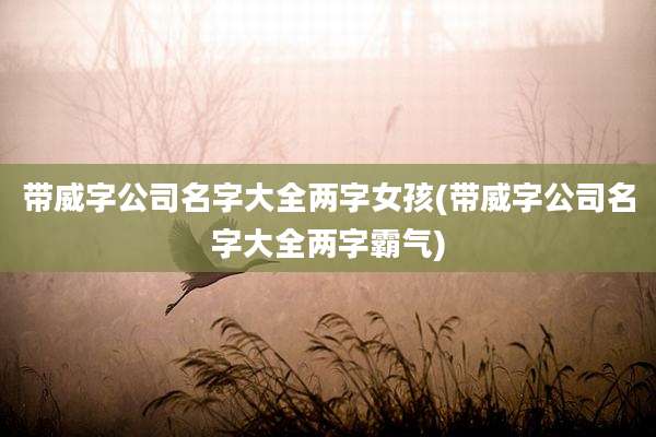 带威字公司名字大全两字女孩(带威字公司名字大全两字霸气)