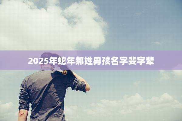 2025年蛇年郝姓男孩名字斐字辈