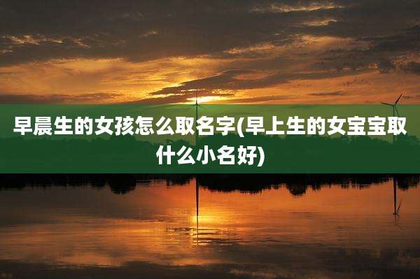 早晨生的女孩怎么取名字(早上生的女宝宝取什么小名好)