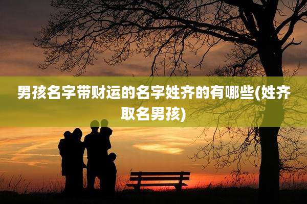 男孩名字带财运的名字姓齐的有哪些(姓齐取名男孩)