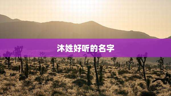 沐姓好听的名字