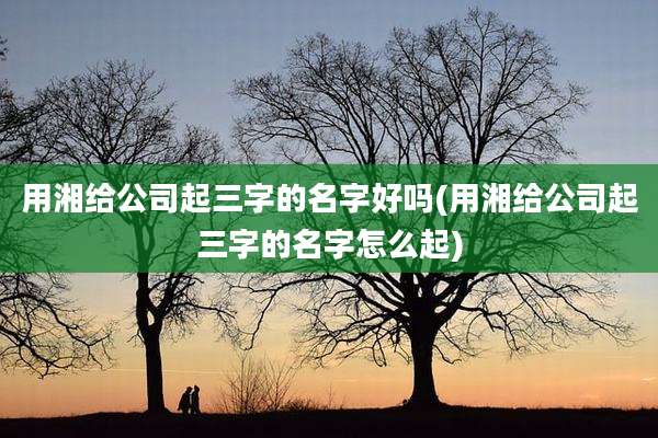 用湘给公司起三字的名字好吗(用湘给公司起三字的名字怎么起)