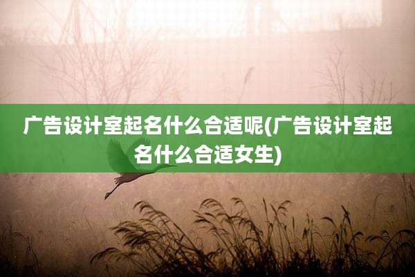 广告设计室起名什么合适呢(广告设计室起名什么合适女生)