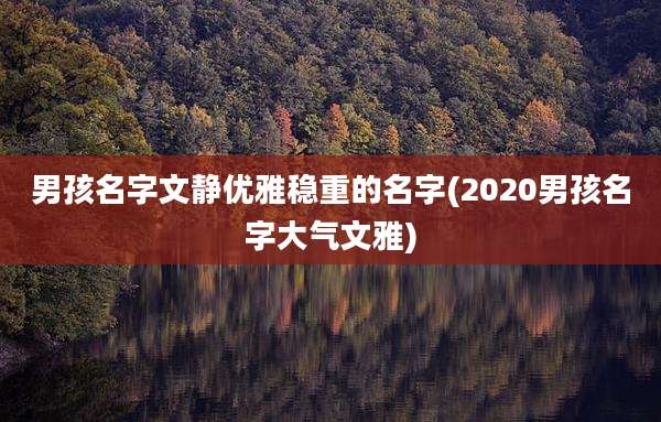 男孩名字文静优雅稳重的名字(2020男孩名字大气文雅)