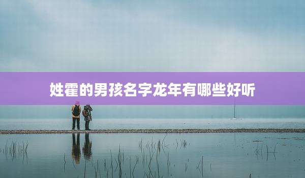 姓霍的男孩名字龙年有哪些好听
