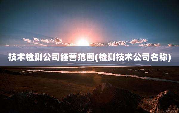 技术检测公司经营范围(检测技术公司名称)
