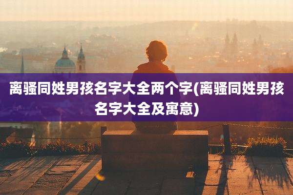 离骚同姓男孩名字大全两个字(离骚同姓男孩名字大全及寓意)
