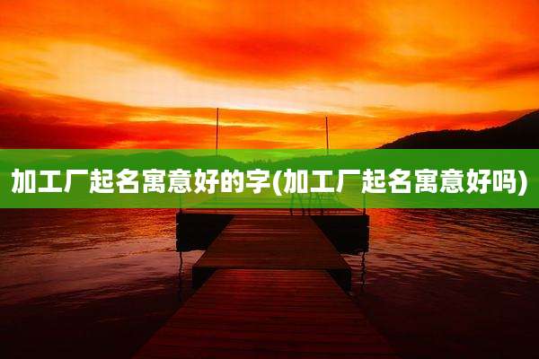 加工厂起名寓意好的字(加工厂起名寓意好吗)